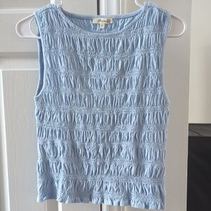 Madewell Light Blue Textured Tank Top
